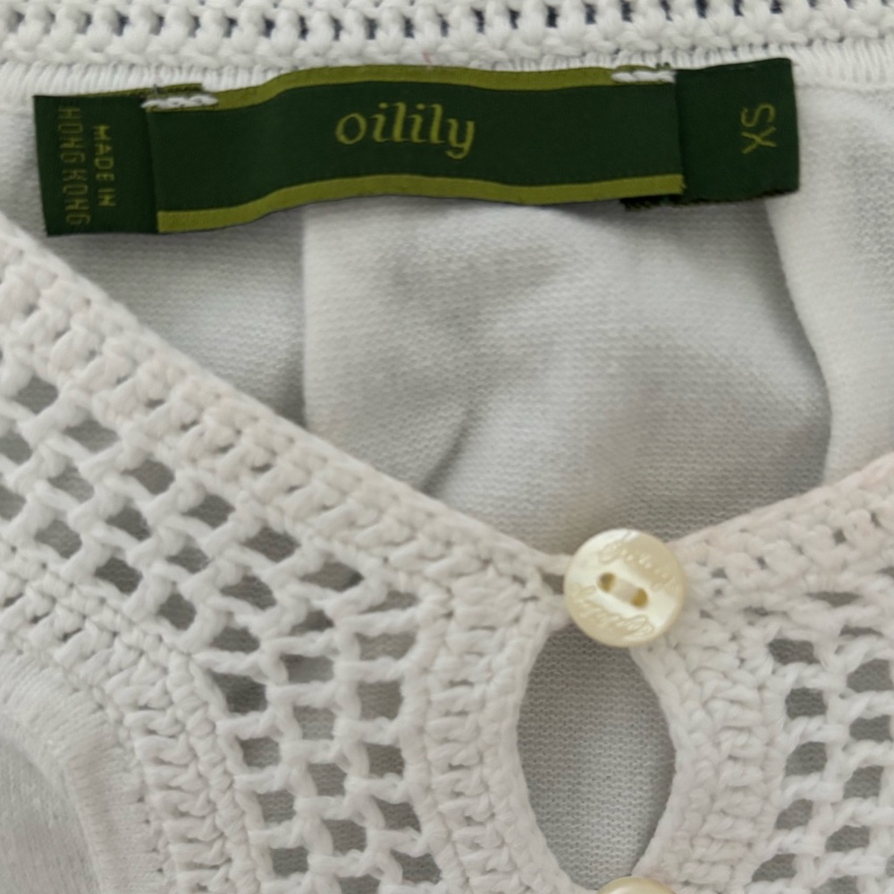 Oilily White Crochet Detail Tank Top - Picture 4 of 4